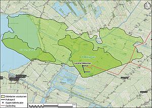 Kaartje met locatie gaswinningen